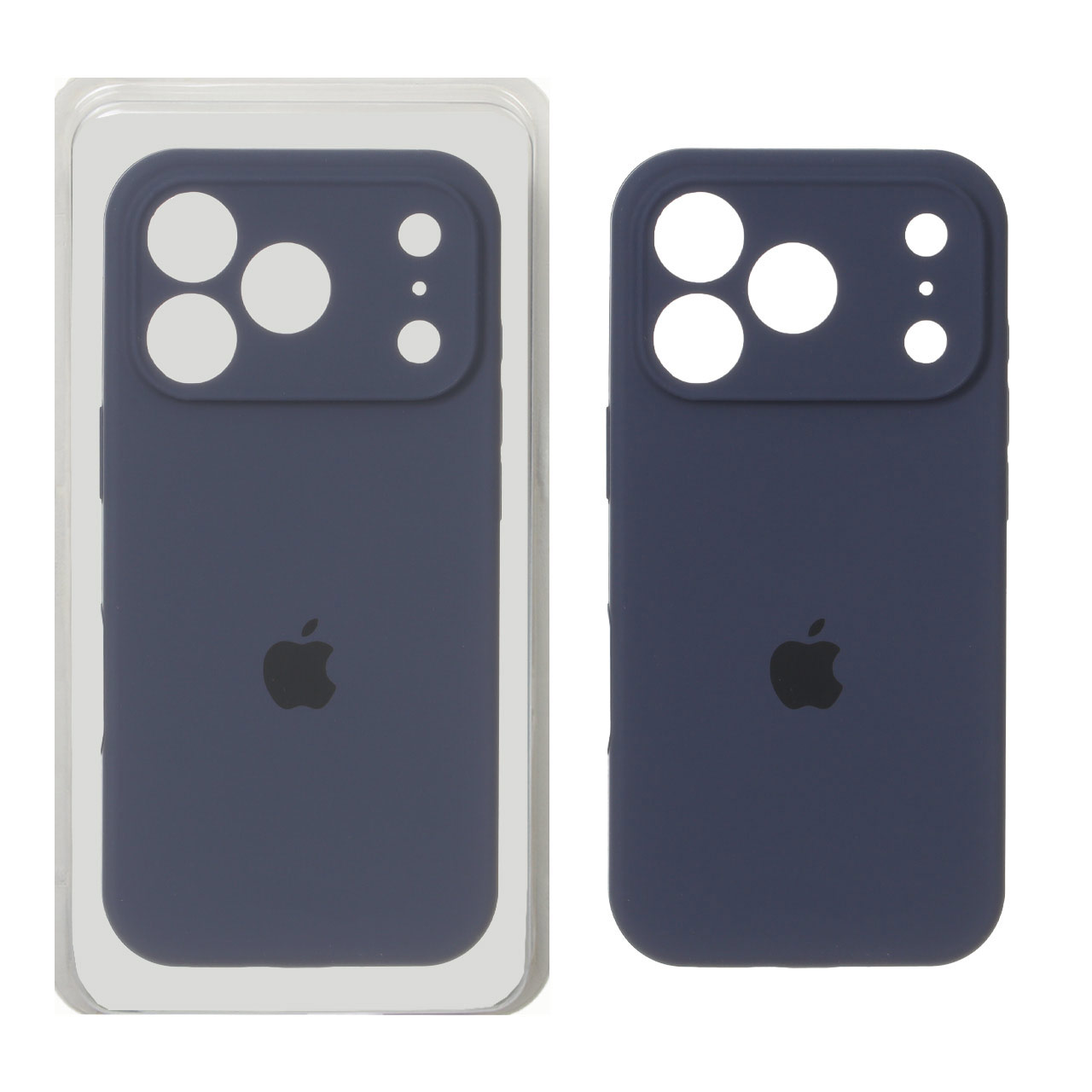 قاب سیلیکونی اورجینال محافظ لنزدار Apple iPhone 17 Pro Max - سرمه ای تیره