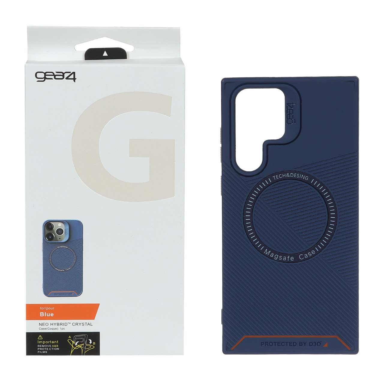 قاب اورجینال مگ سیف Gear4 D30 نئو هیبرید کریستال آبی مناسب برای سامسونگ گلکسی S22 اولترا