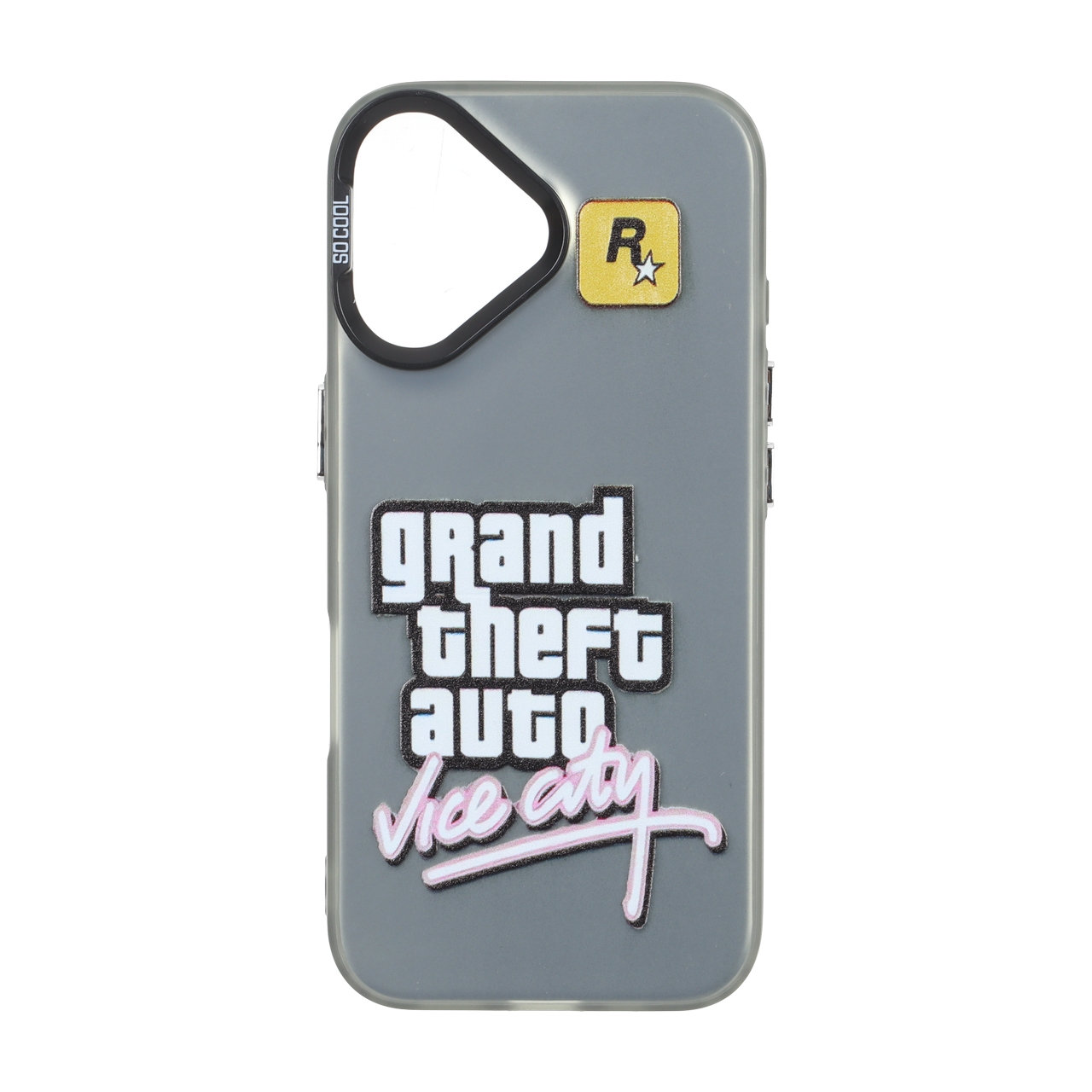 قاب SO COOL بلک لنز دکمه کروم طرح Grand Theft Auto Vice City مناسب برای آیفون 16