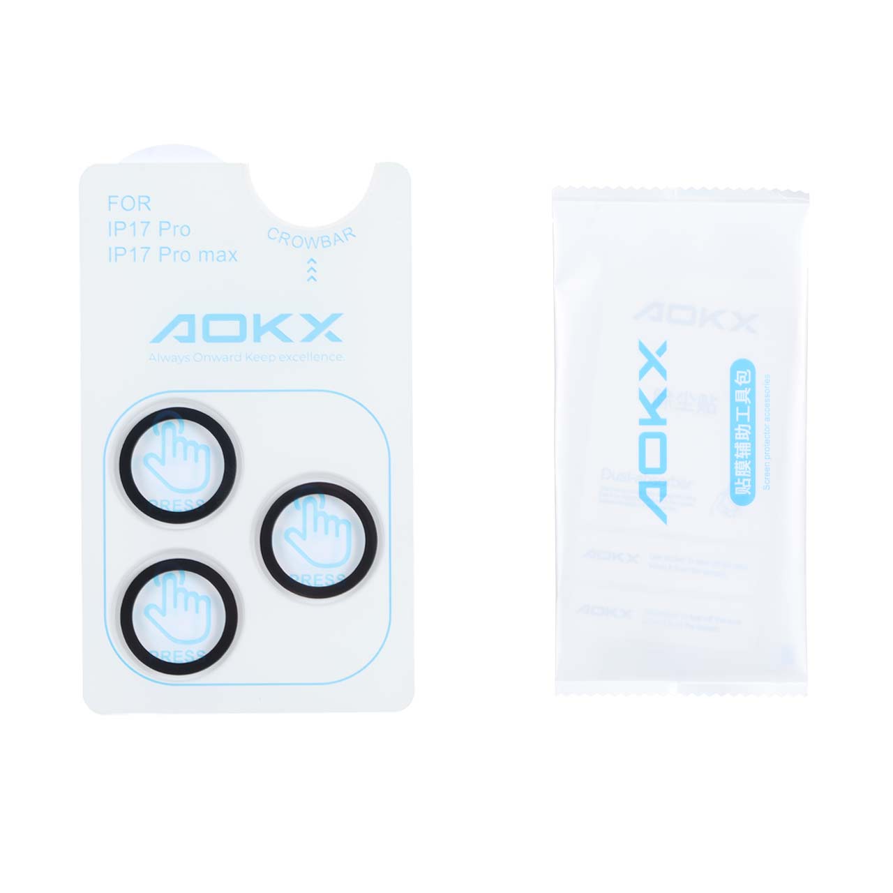 قاب شفاف Aokx 3in1 مگ سیف با ست محافظ صفحه و لنز مناسب برای آیفون 17 پرو مکس