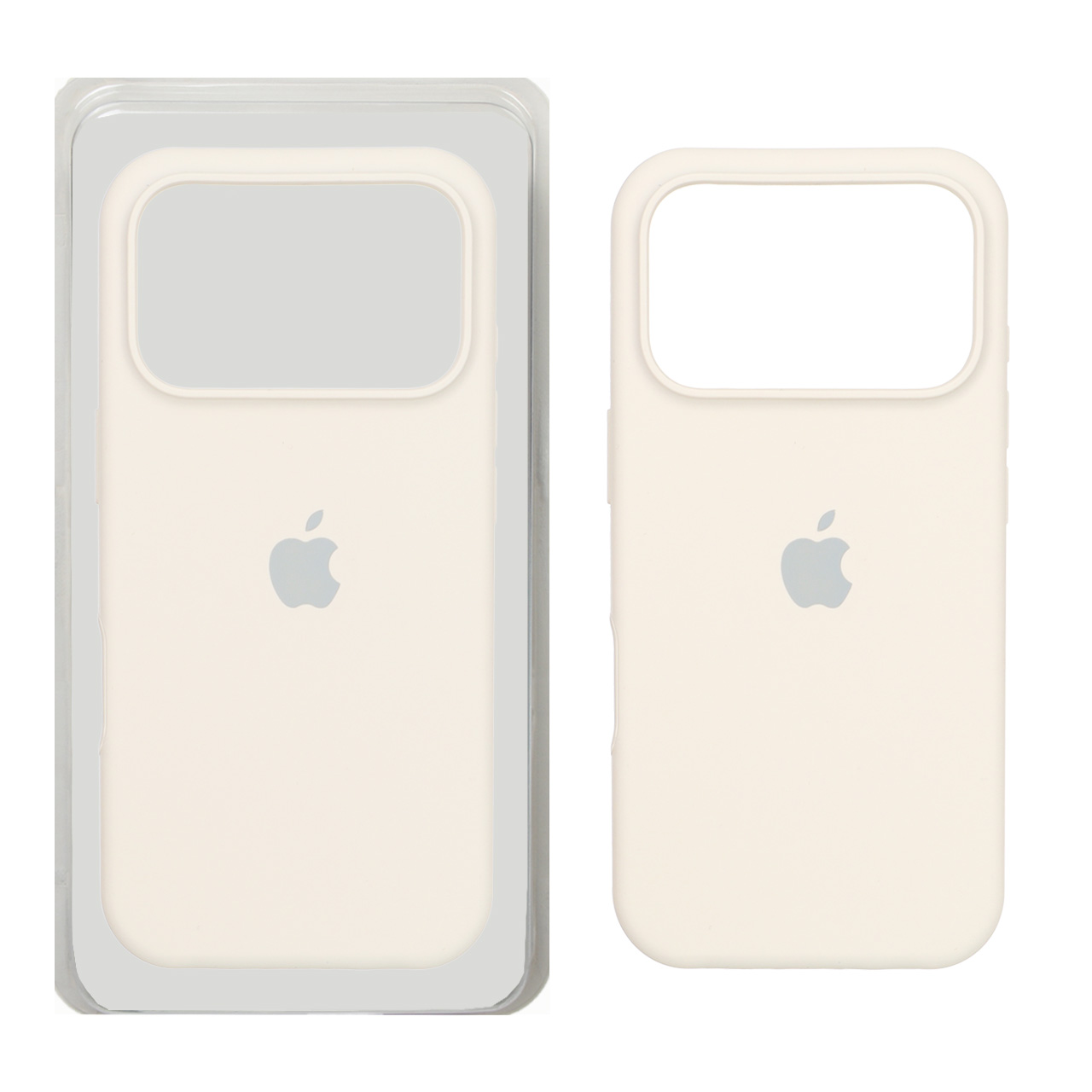 قاب سیلیکونی اورجینال Apple iPhone 17 Pro رنگ کرم (پک اصلی)