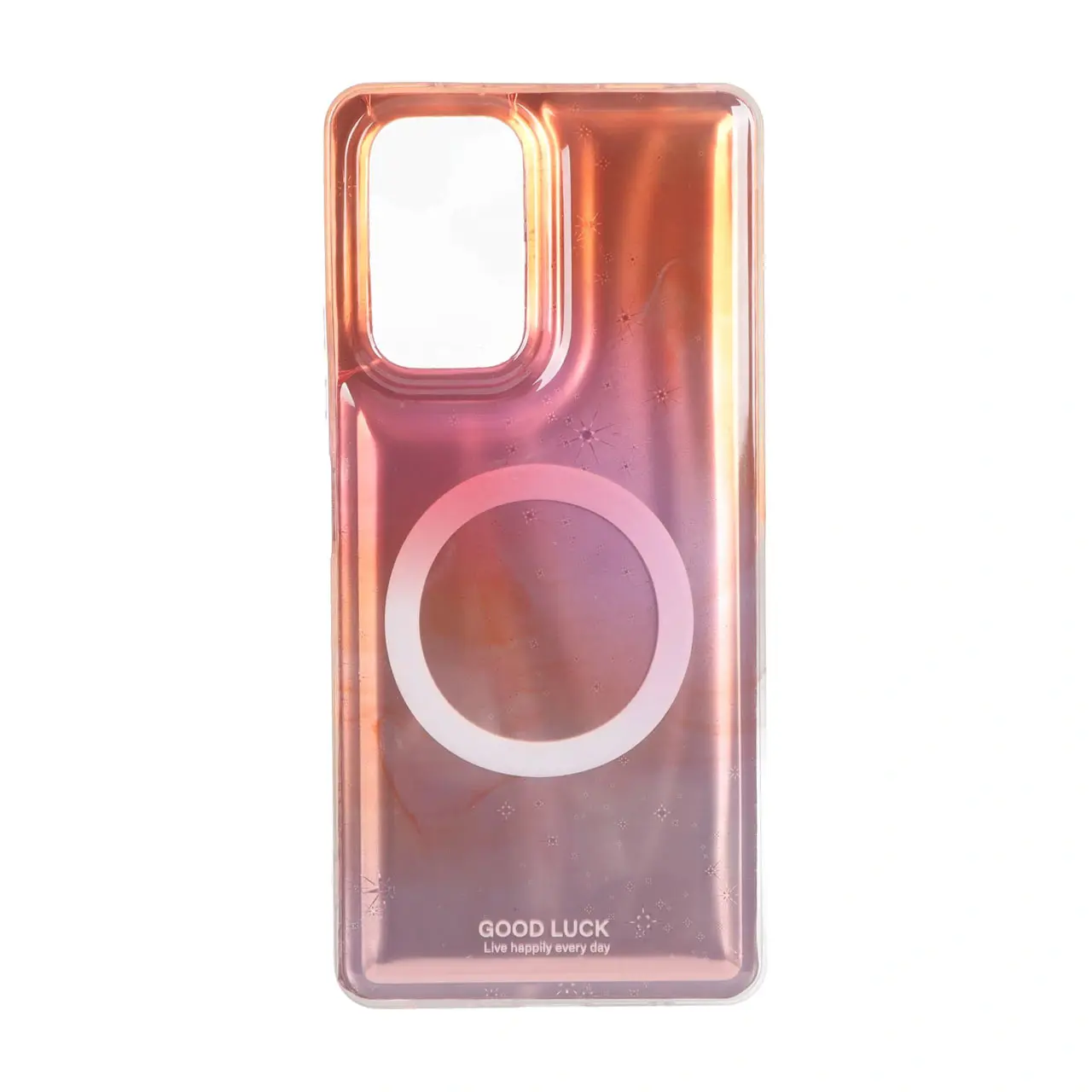قاب Good Luck ستاره ای دور ژله ای طرح مگ سیف Xiaomi Redmi Note 10 Pro 4G / Redmi Note 10 Pro Max - نارنجی