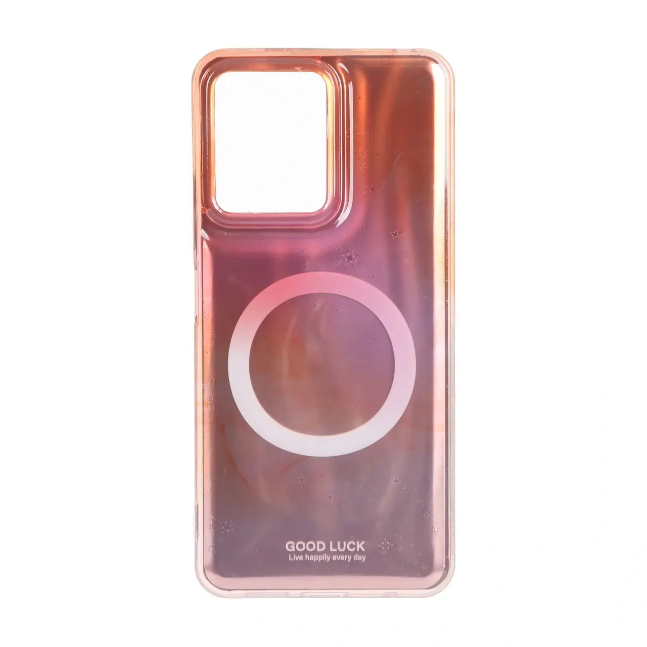 قاب Good Luck ستاره ای دور ژله ای طرح مگ سیف Xiaomi Redmi Note 12 4G - نارنجی