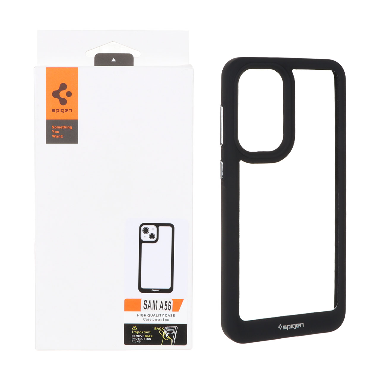 قاب طرح شفاف مشکی اورجینال Spigen مناسب برای سامسونگ گلکسی A56 و A36