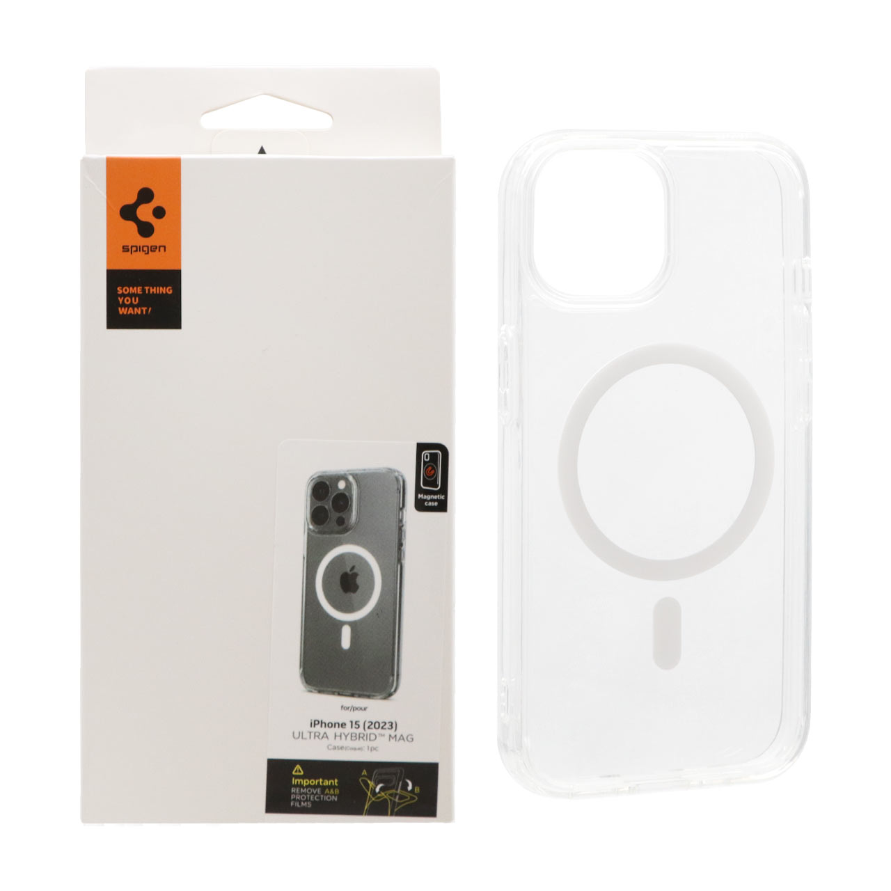 قاب طرح مگ سیف شفاف Spigen مناسب برای آیفون 15، آیفون 14 و آیفون 13