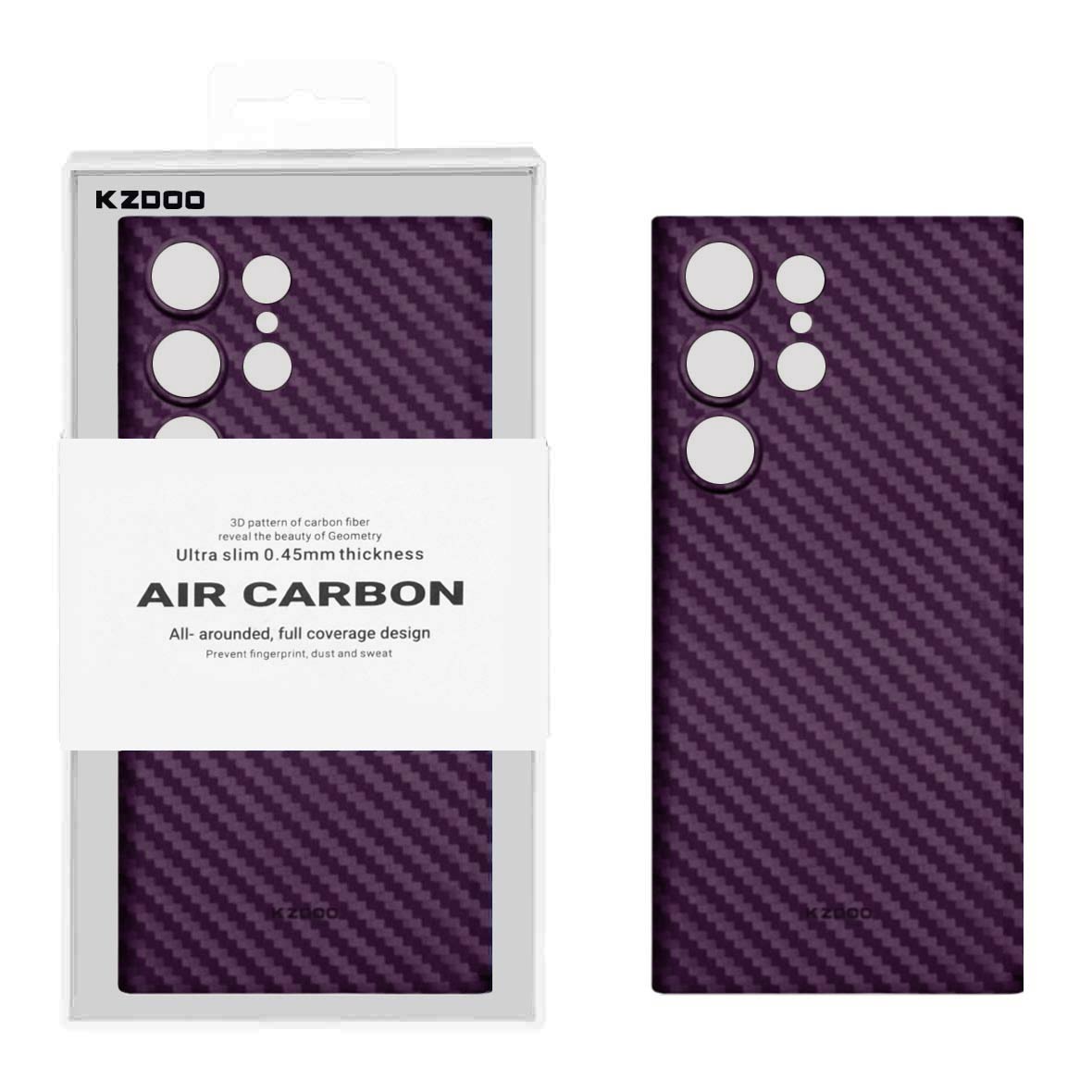 قاب KDoo Air Carbon محافظ لنزدار بنفش مناسب برای سامسونگ گلکسی S24 اولترا