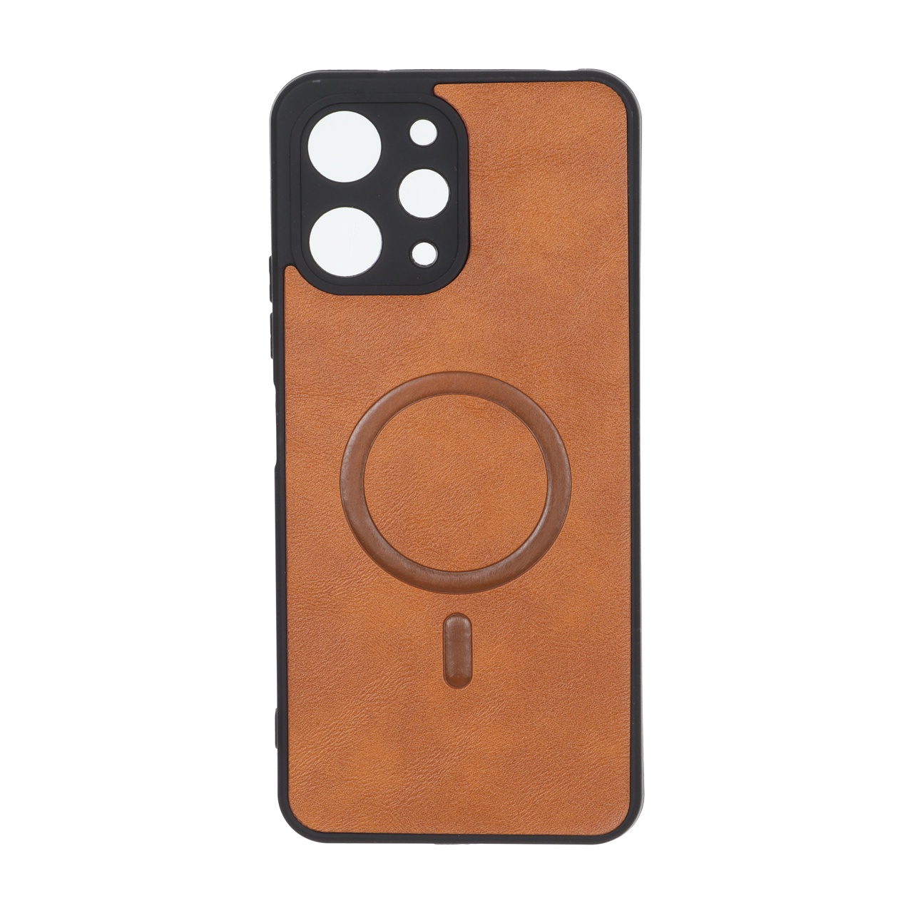 قاب چرمی طرح مگ سیف محافظ لنزدار مناسب برای شیائومی Redmi 12 و پوکو M6 Pro 5G