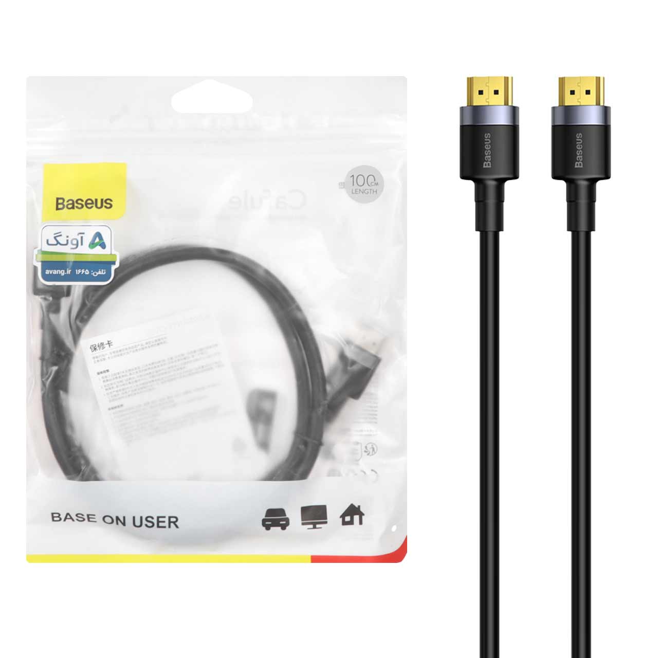 کابل HDMI باسئوس طول 1 متر مدل CADKLF-E01 رنگ مشکی با گارانتی آونگ