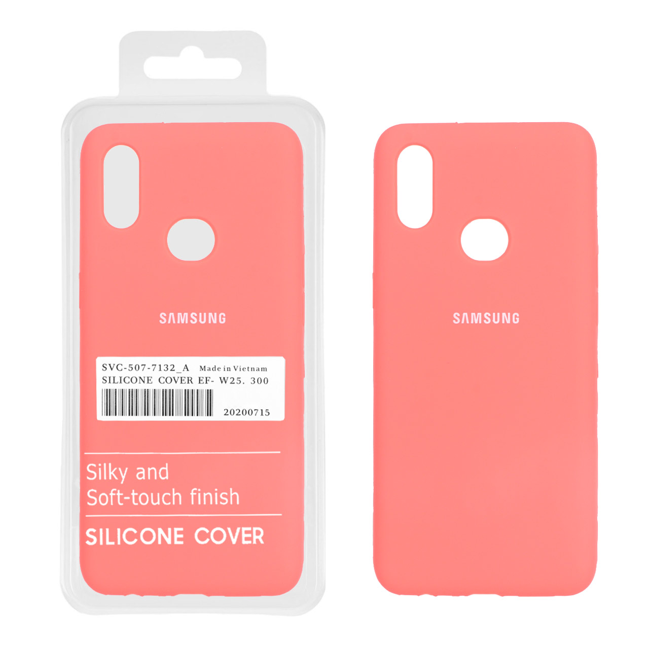 قاب سیلیکونی پاک کنی اورجینال درجه یک Samsung Galaxy A10s - مرجانی (پک دار)