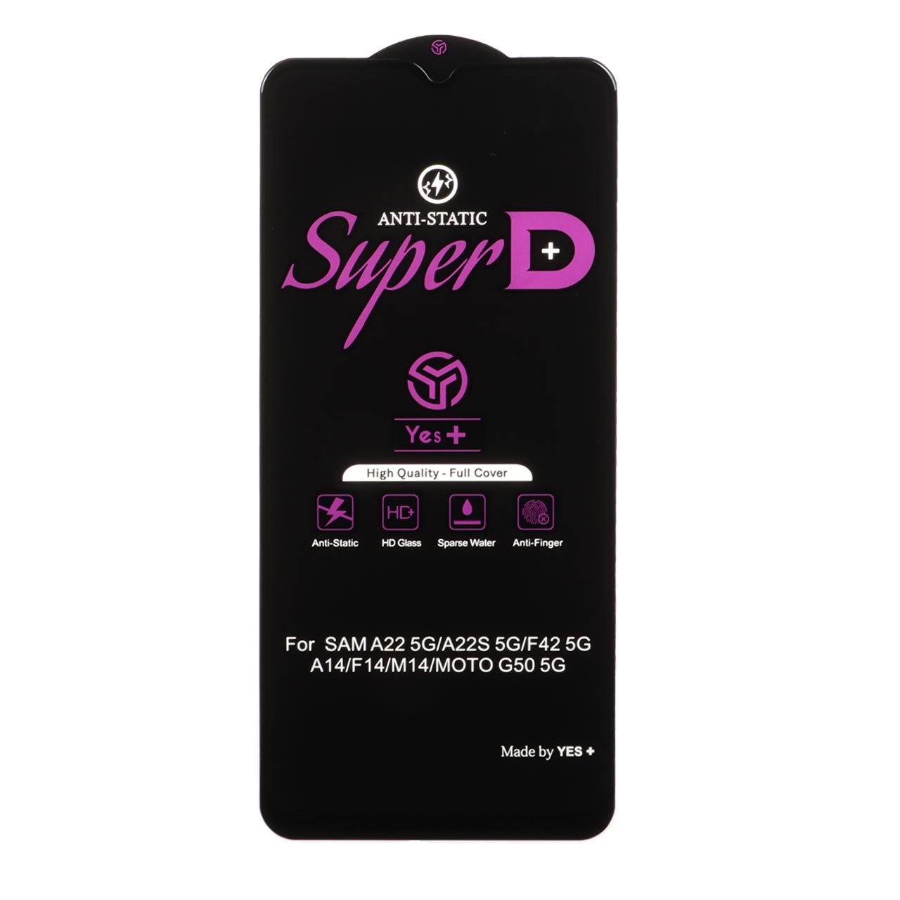 محافظ صفحه نمایش شیشه ای Super D Anti Static Yes Plus مناسب برای سامسونگ گلکسی A14 / M14 / F14 / A22 5G