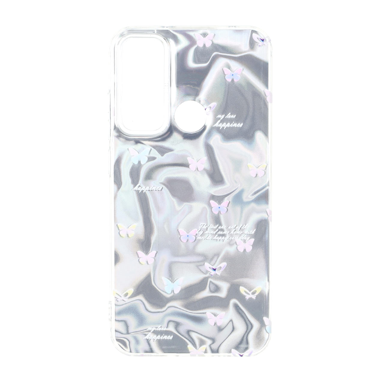 قاب طرح Silver Cloud پروانه ای دور ژله ای مناسب برای شیائومی ردمی نوت 8
