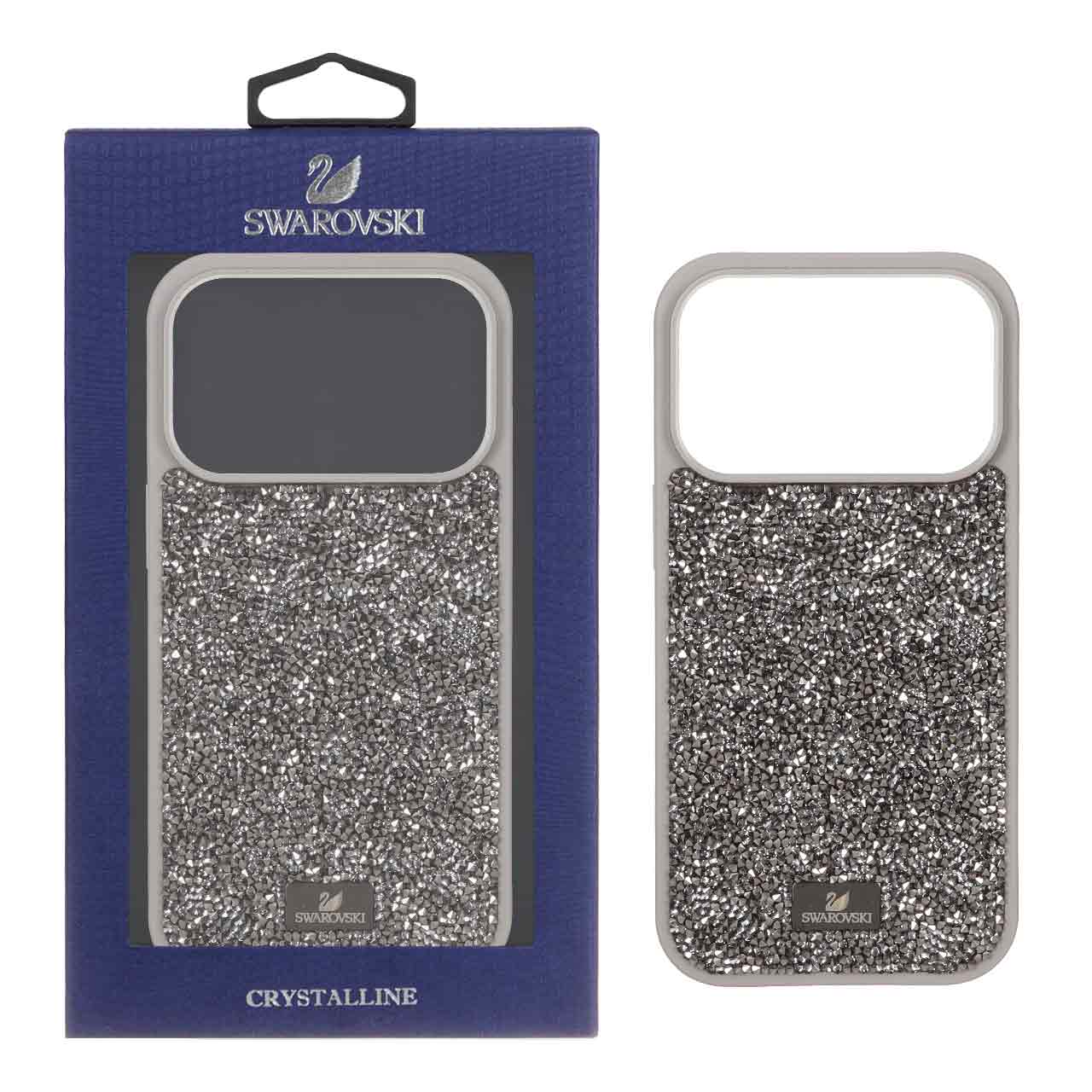 قاب اورجینال کریستالی Swarovski خاکستری مناسب برای آیفون 17 پرو مکس