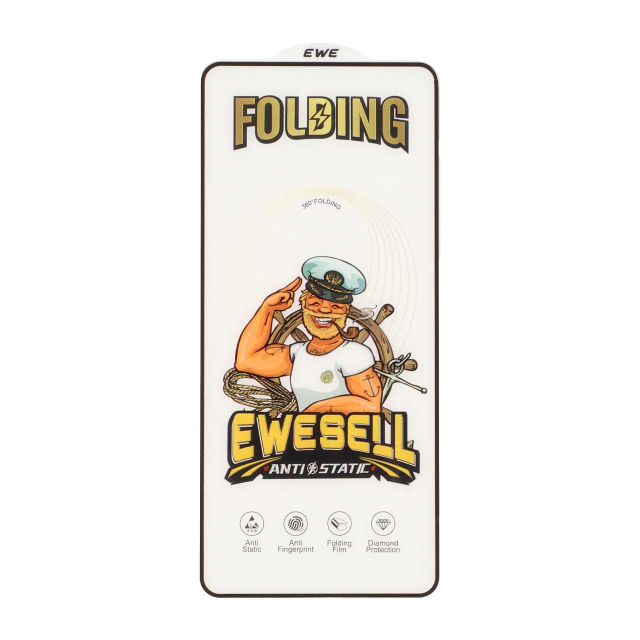 محافظ صفحه نمایش شیشه‌ای Full Cover Ewesell مدل Anti Static Folding مناسب برای سامسونگ A21s, F52 و شیائومی Poco X3 GT, F4 GT, Redmi Note 10 Pro 5G