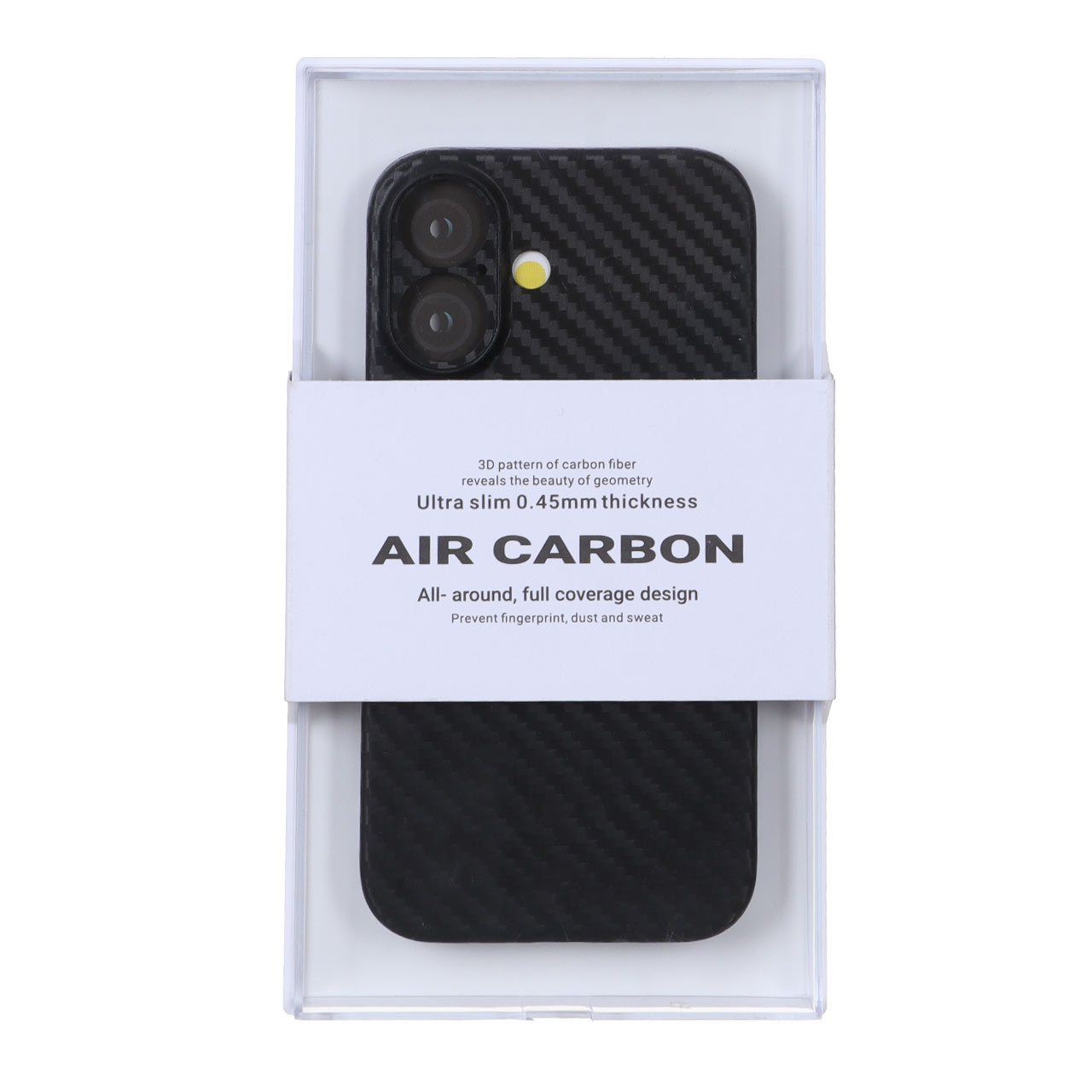 قاب طرح Air Carbon محافظ لنزدار Original KDoo مناسب برای آیفون ۱۶ مشکی