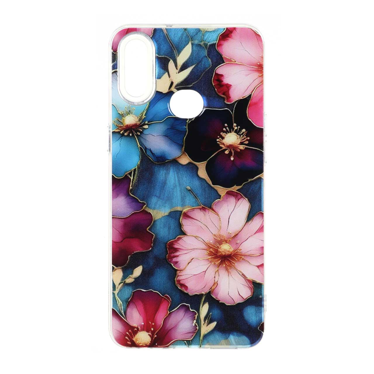 قاب طرح Flower اطلسی دور شفاف مناسب برای سامسونگ گلکسی A10s