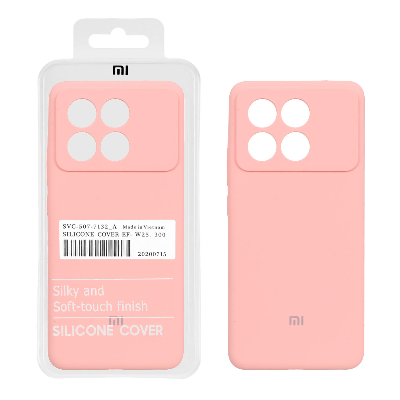 قاب سیلیکونی پاک کنی اورجینال درجه یک Xiaomi Poco X6 Pro 5G / Redmi K70E - گلبهی (پک دار)