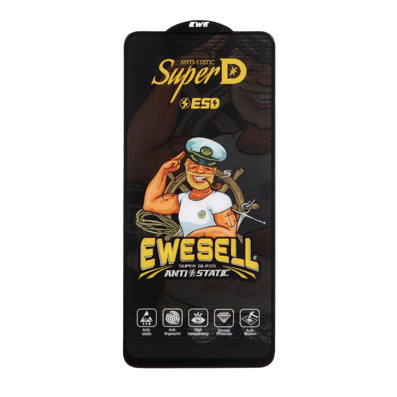 محافظ صفحه نمایش شیشه ای Full Cover Super D Esd Ewesell مناسب برای شیائومی Redmi Note 12S / 11S / 11 / 10S / 10 / Poco M5S / M4 Pro