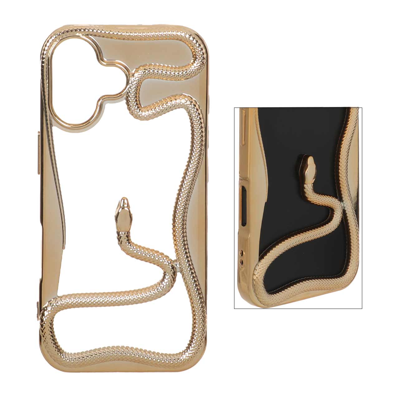 قاب الکتروپلیتینگ Snake مدل Apple iPhone 17 - طلایی