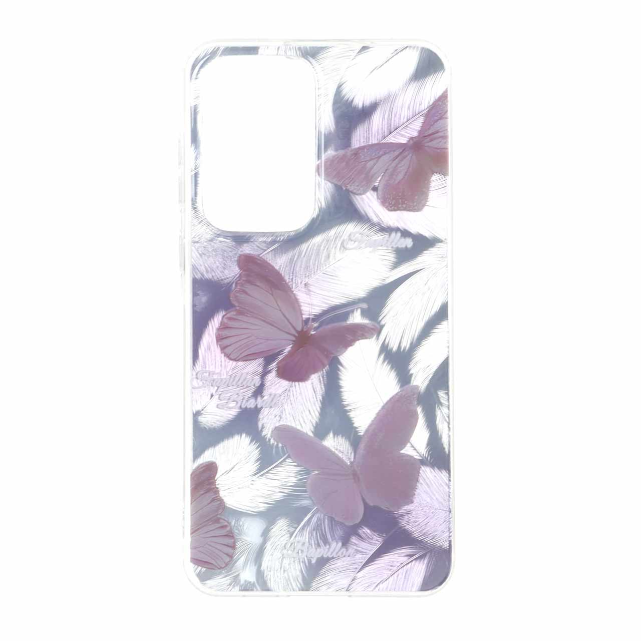 قاب دور ژله ای طرح پروانه و پر اطلسی مناسب برای سامسونگ گلکسی A35 و A55