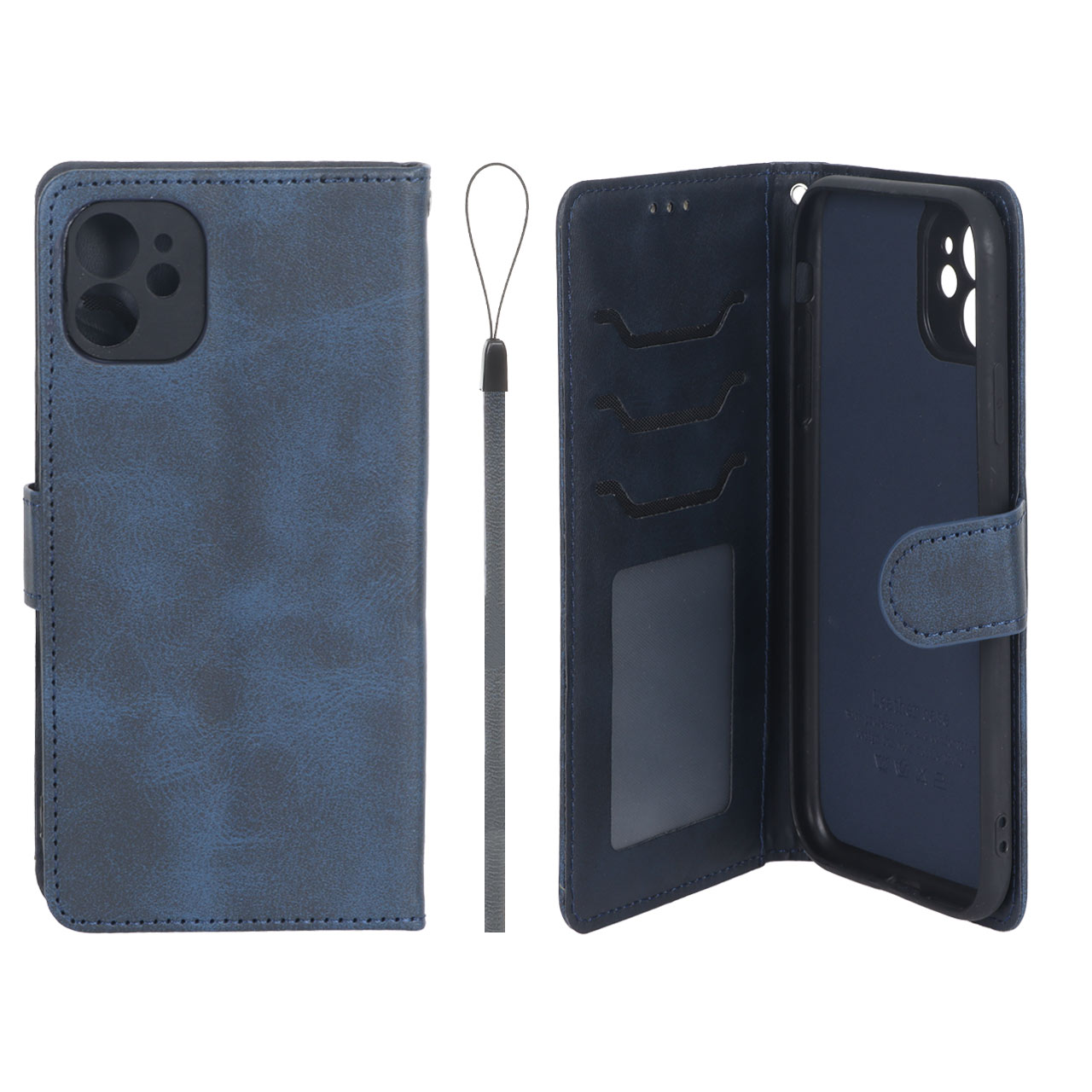 کیف موبایل مگنتی درجه یک داخل خز MNC Plus مدل Apple iPhone 11 - سرمه ای