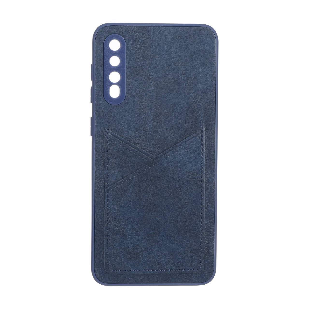 قاب طرح چرم جاکارتی محافظ لنزدار Samsung Galaxy A50 / A50s / A30s - سرمه ای