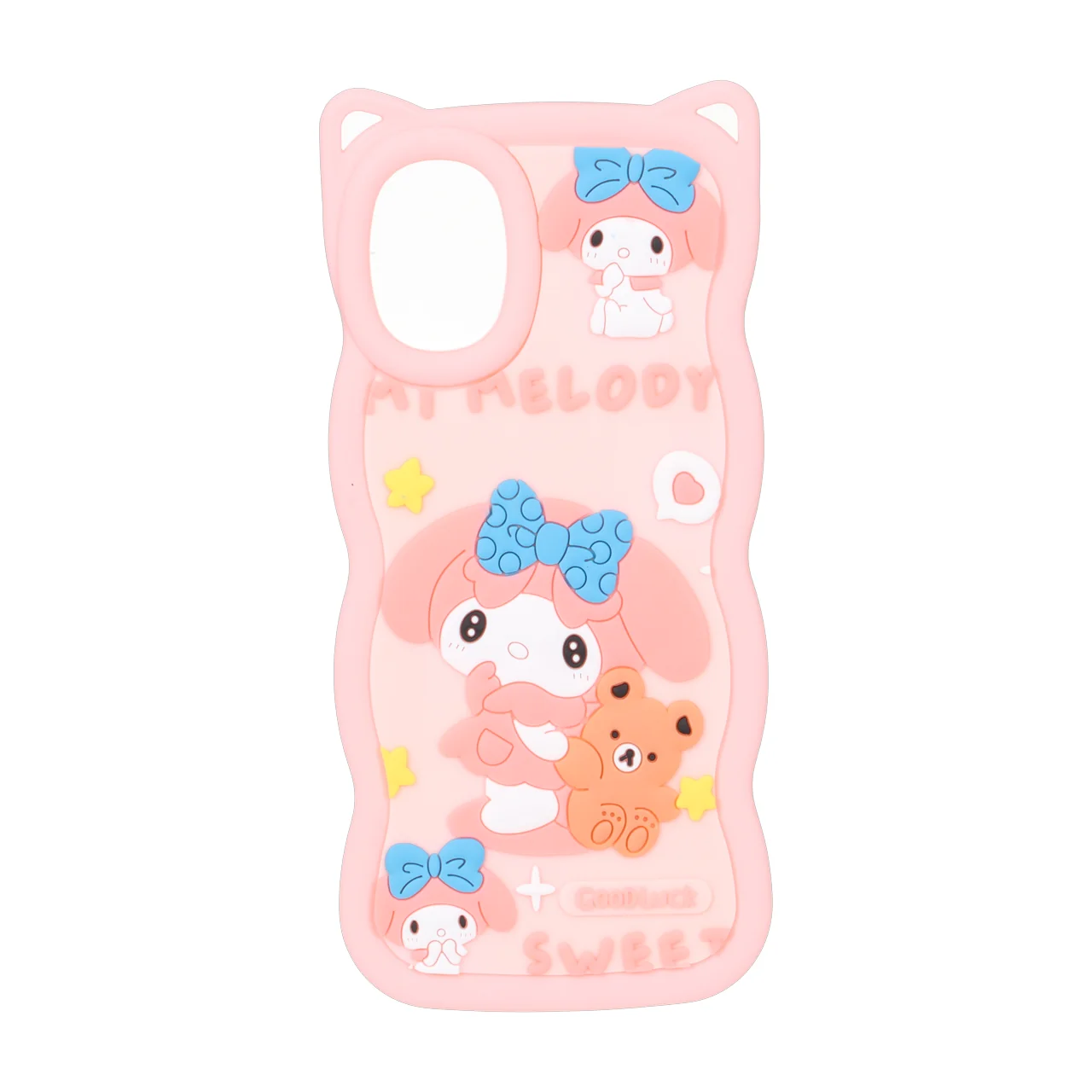 قاب طرح My Melody کارتونی برجسته گوش‌دار کنگره‌ای مناسب برای سامسونگ گلکسی A51 و M40s