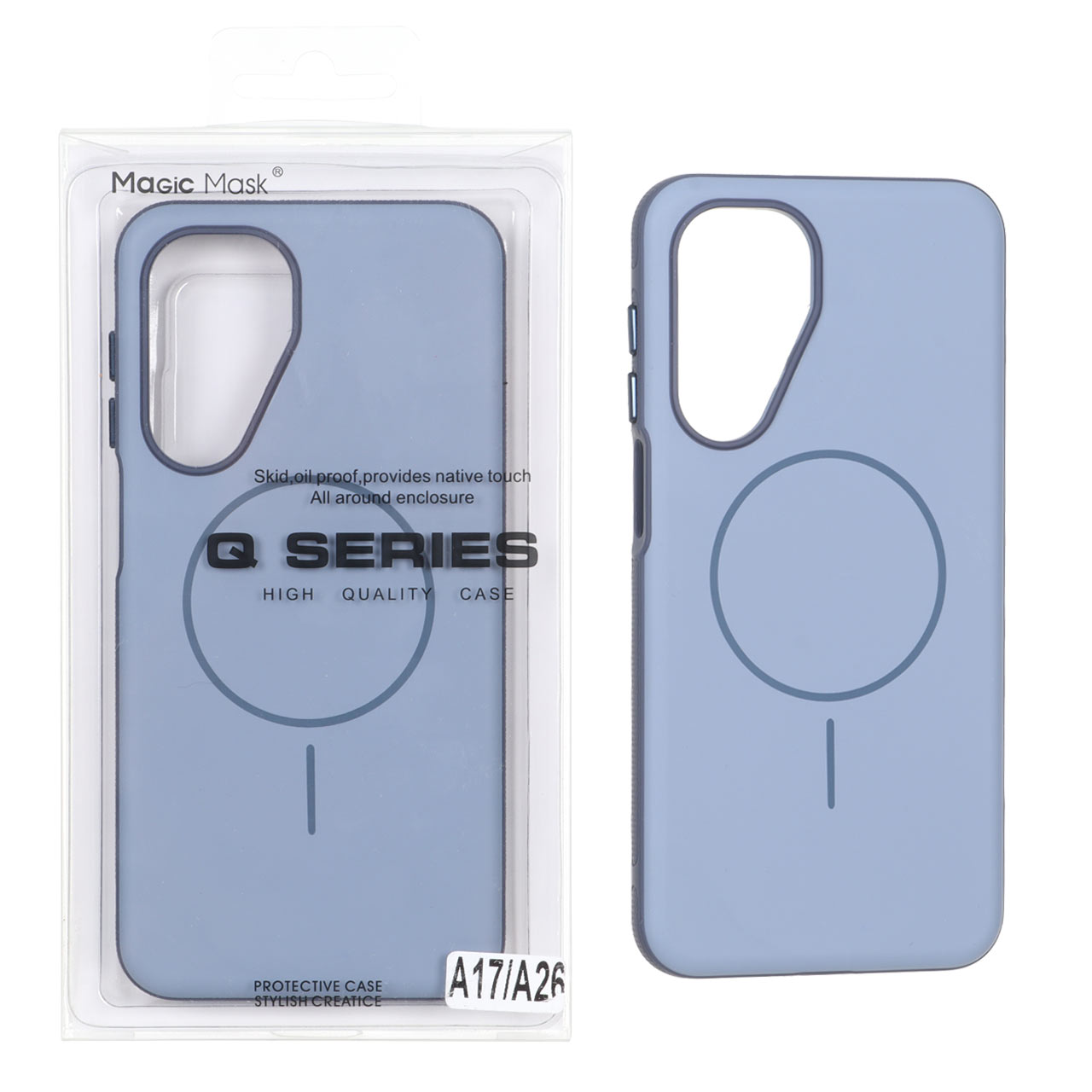 قاب Defender Shield پشت سخت مگ‌سیف آبی مناسب برای سامسونگ گلکسی A17 و A26