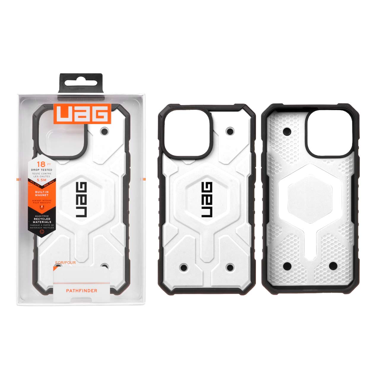 قاب UAG Pathfinder MagSafe ضد ضربه اورجینال سفید مناسب برای آیفون 15 پرو مکس