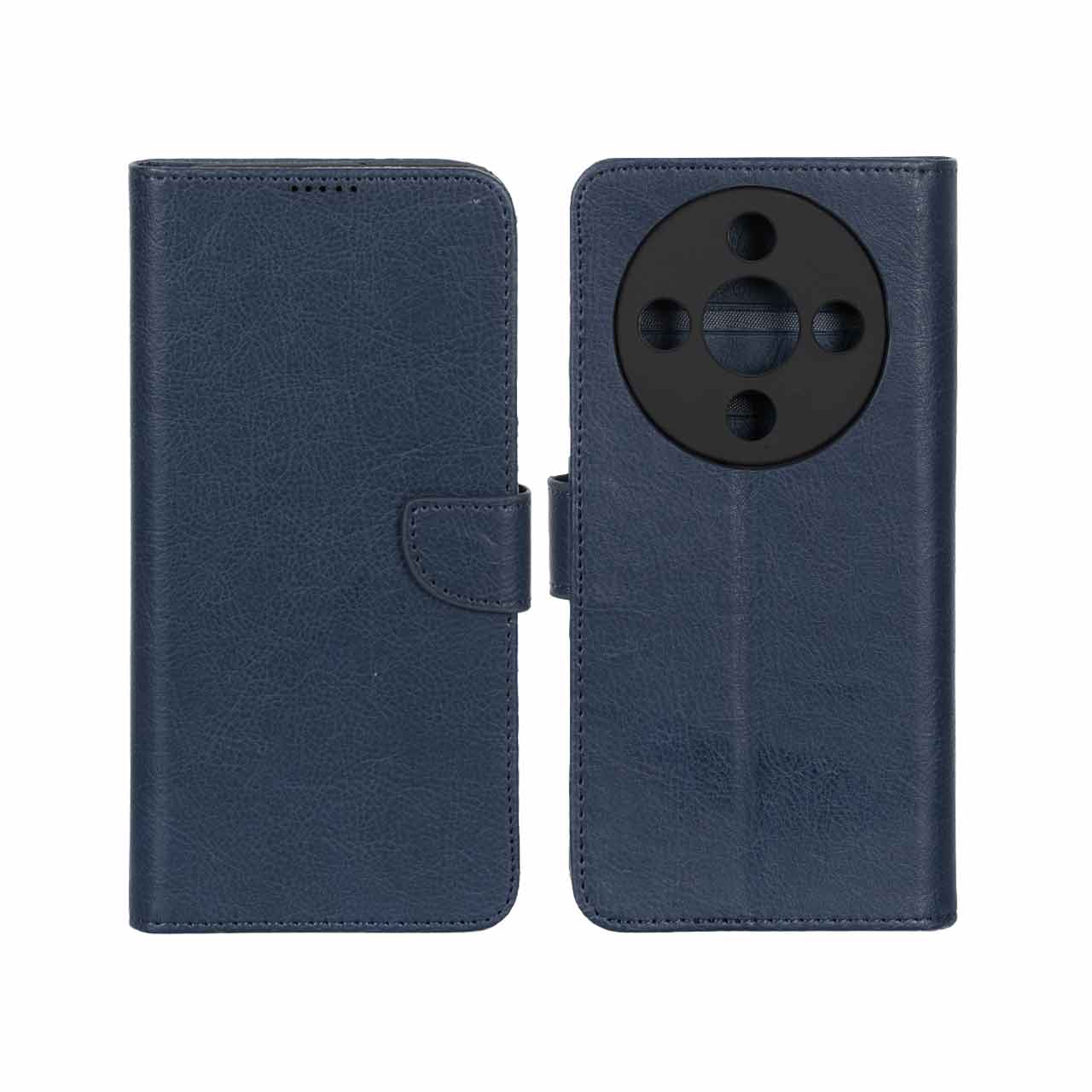 کیف چرمی مگنتی محافظ لنزدار KRF مناسب برای Honor X9d مدل سرمه‌ای