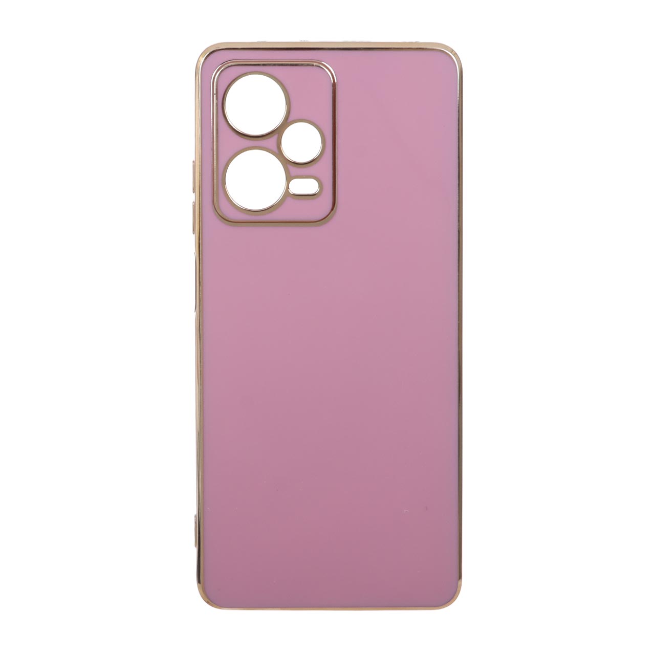 قاب محافظ لنزدار My Case بنفش با لبه‌های طلایی مناسب برای شیائومی ردمی نوت 12 پرو 5G