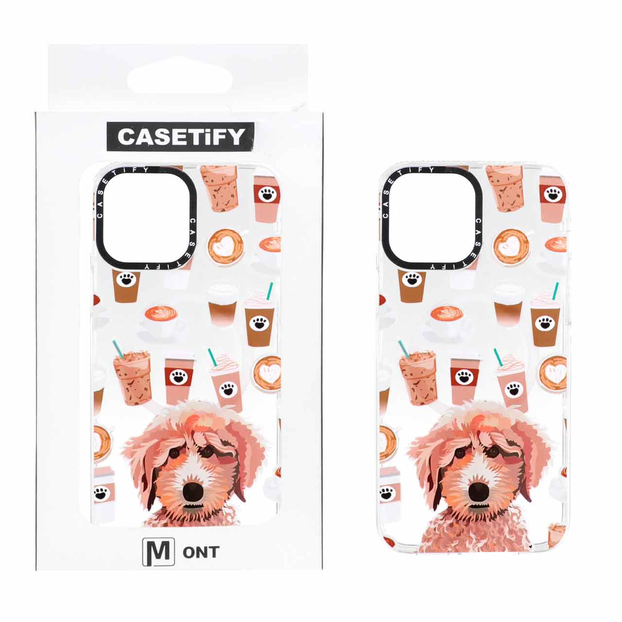 قاب مگ سیف شفاف Casetify طرح سگ و نوشیدنی مناسب برای آیفون 13 پرو مکس