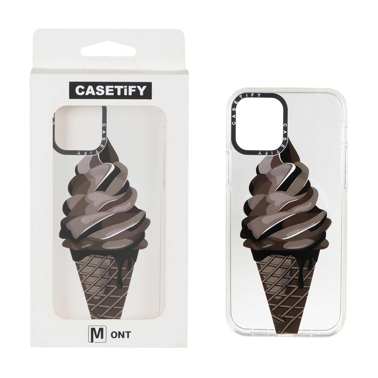 قاب Casetify شفاف مگ سیف طرح بستنی مناسب برای آیفون 12 پرو و آیفون 12