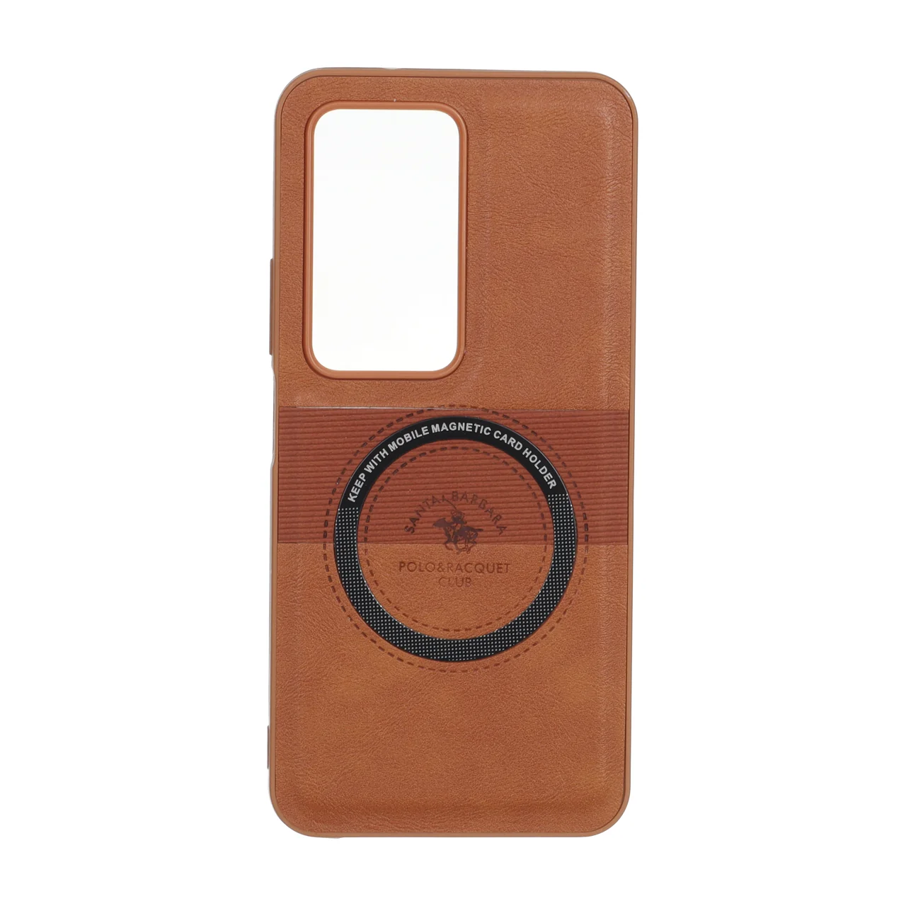 قاب طرح چرم Santa Barbara مگ سیف فلزی مناسب برای شیائومی ردمی ۱۵ 4G