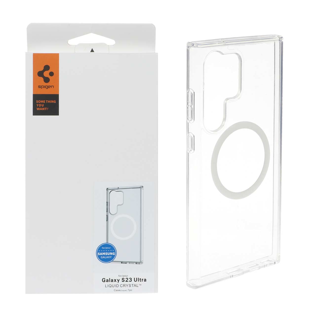 قاب طرح Spigen اورجینال دورژله ای شفاف مگ سیف مناسب برای سامسونگ گلکسی S23 اولترا