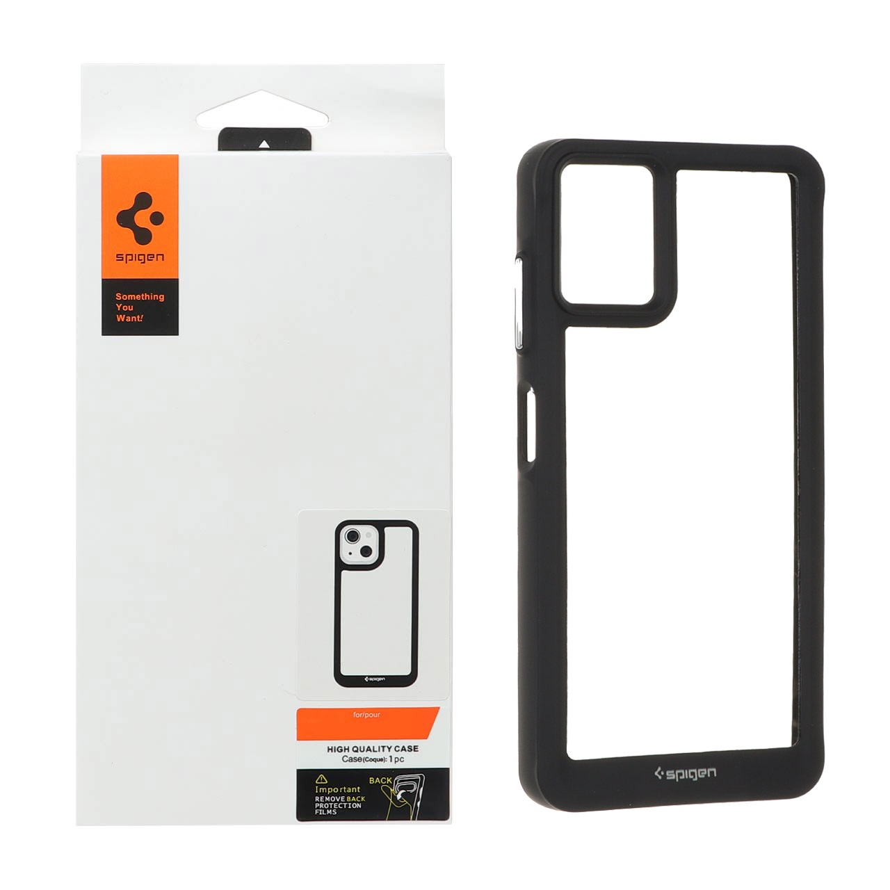 قاب اورجینال Spigen مدل شفاف مشکی مناسب برای سامسونگ گلکسی A06