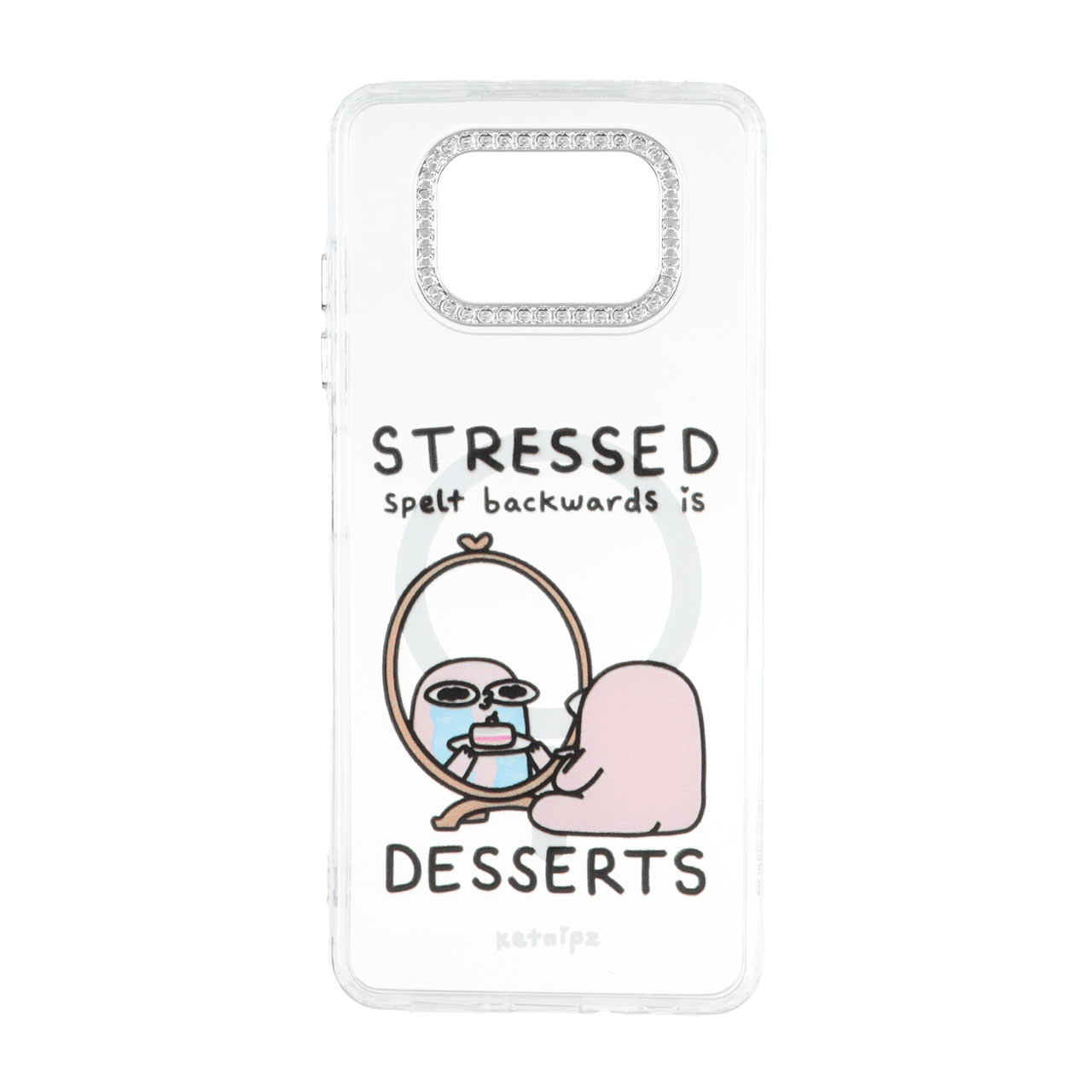 قاب طرح کارتونی Stressed Desserts مگ سیف دور لنز نگین دار ژله ای شفاف مناسب برای شیائومی پوکو X3 / X3 پرو / X3 NFC