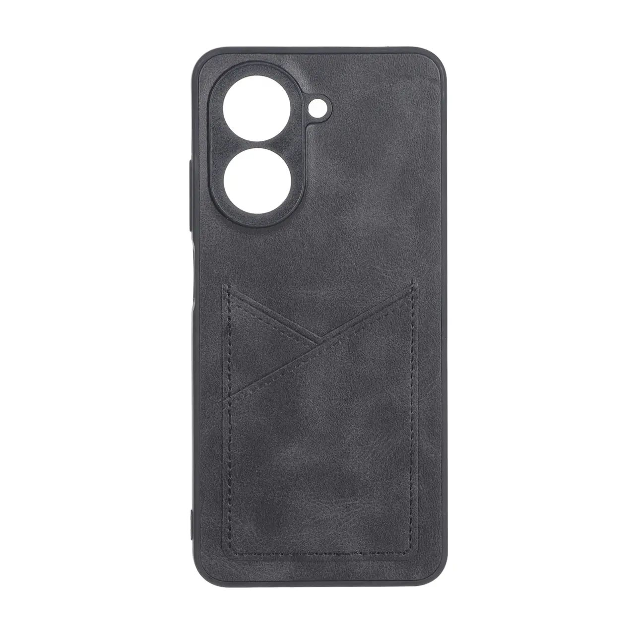 قاب طرح چرم جاکارتی محافظ لنزدار Xiaomi Redmi A5 / Poco C71 - مشکی