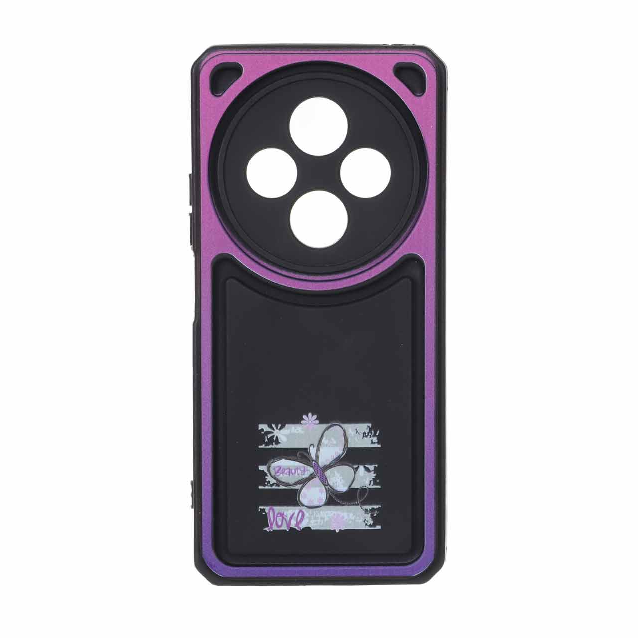 قاب Solid Case منحنی طرح پروانه LUCKY مناسب برای شیائومی ردمی 14C، ردمی A4 و پوکو C75