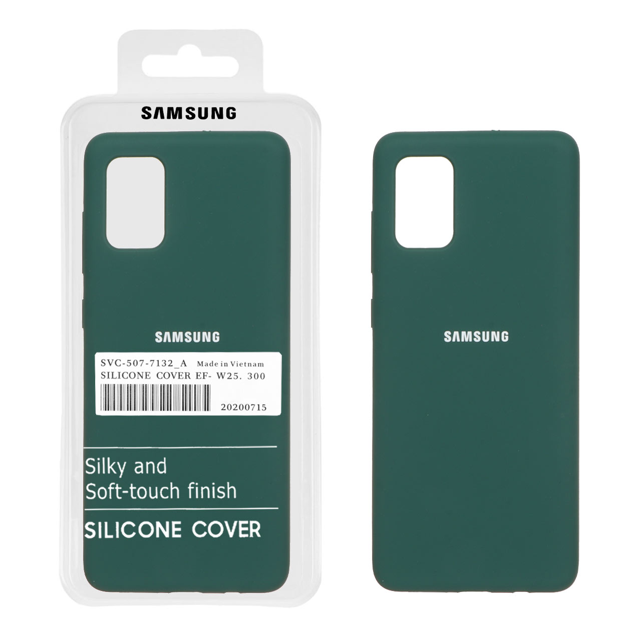 قاب سیلیکونی پاک کنی اورجینال درجه یک Samsung Galaxy A71 - سبز تیره (پک دار)