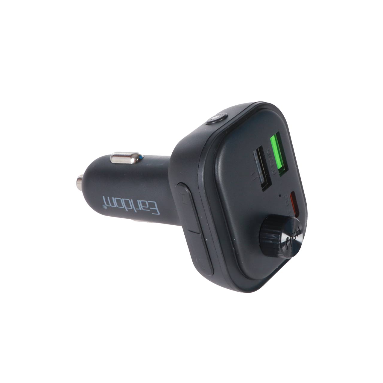 شارژر فندکی Earldom مدل M112 با توان 54W، دارای PD، فست شارژ، دو پورت و گیرنده بلوتوثی FM – رنگ مشکی