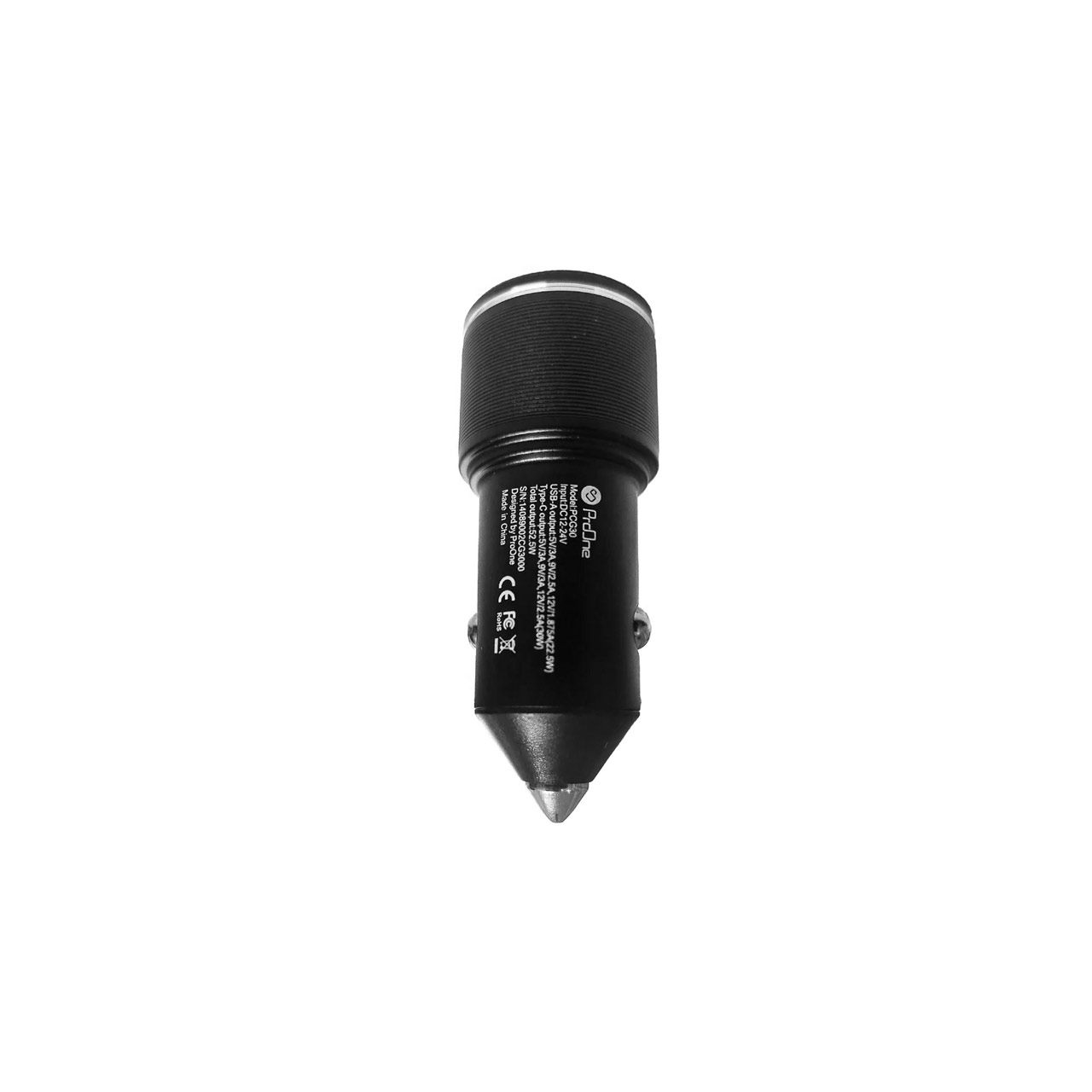 شارژر فندکی فست دو پورت ProOne مدل PCG30 به همراه کابل شارژ Type-C To Type-C