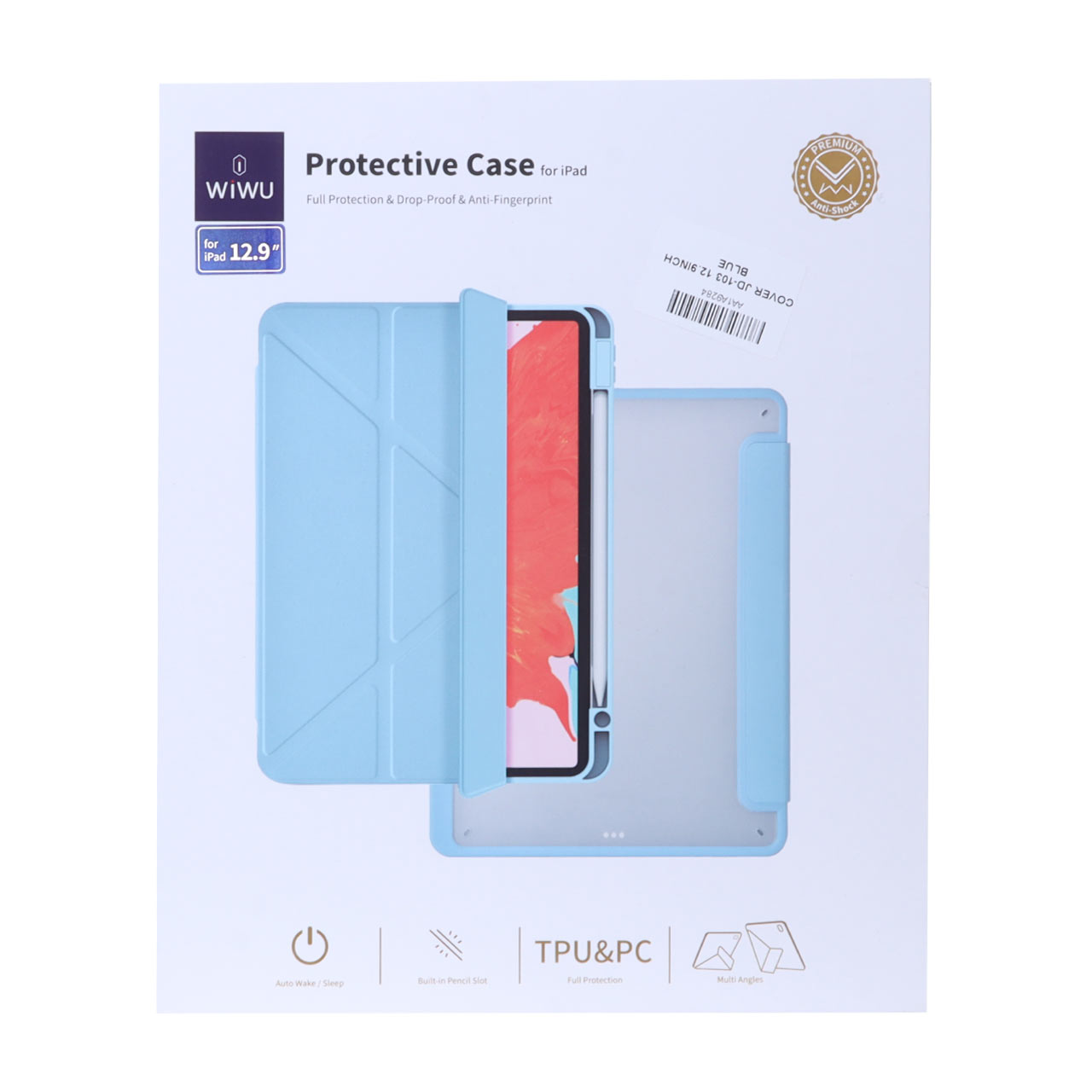 کاور 12.9 iPad اینچ Wiwu مدل JD-103 - آبی