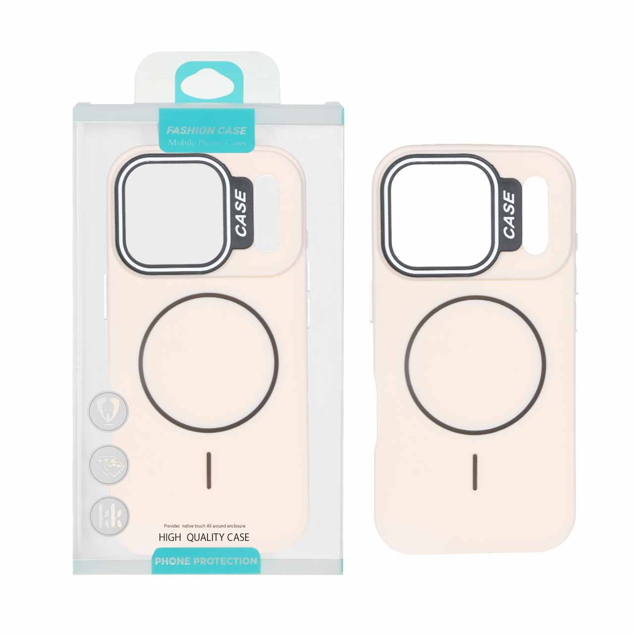 قاب طرح سیلیکون Magsafe پاستیلی Apple iPhone 17 Pro - کرم