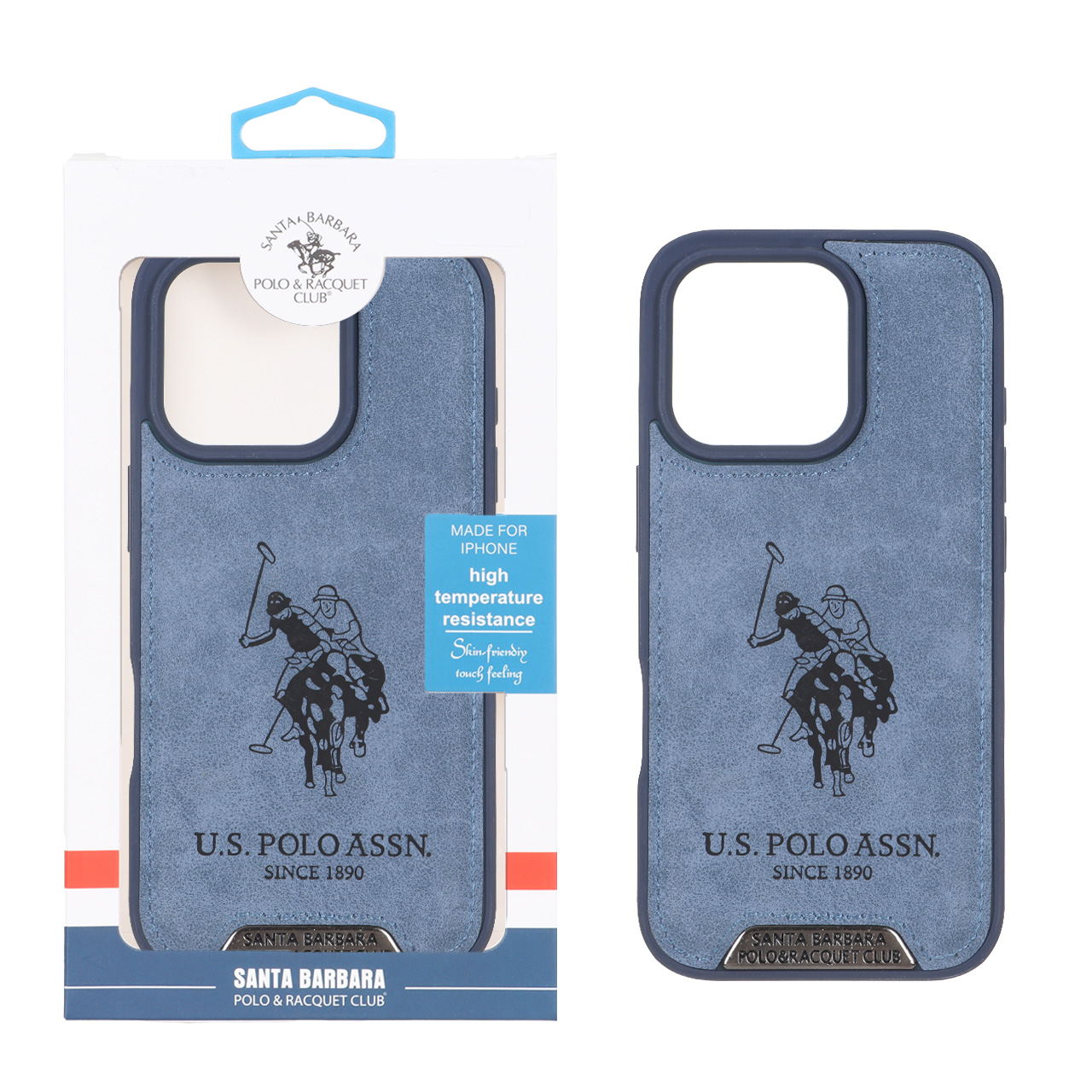 قاب طرح US Polo Assn جیر آبی مناسب برای آیفون 16 پرو مکس