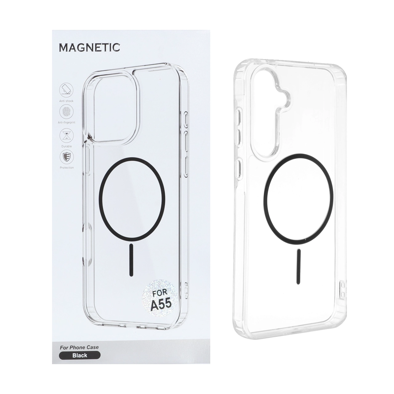 قاب مگ سیف دار ژله ای Magnetic مشکی مناسب برای سامسونگ گلکسی A35 و A55