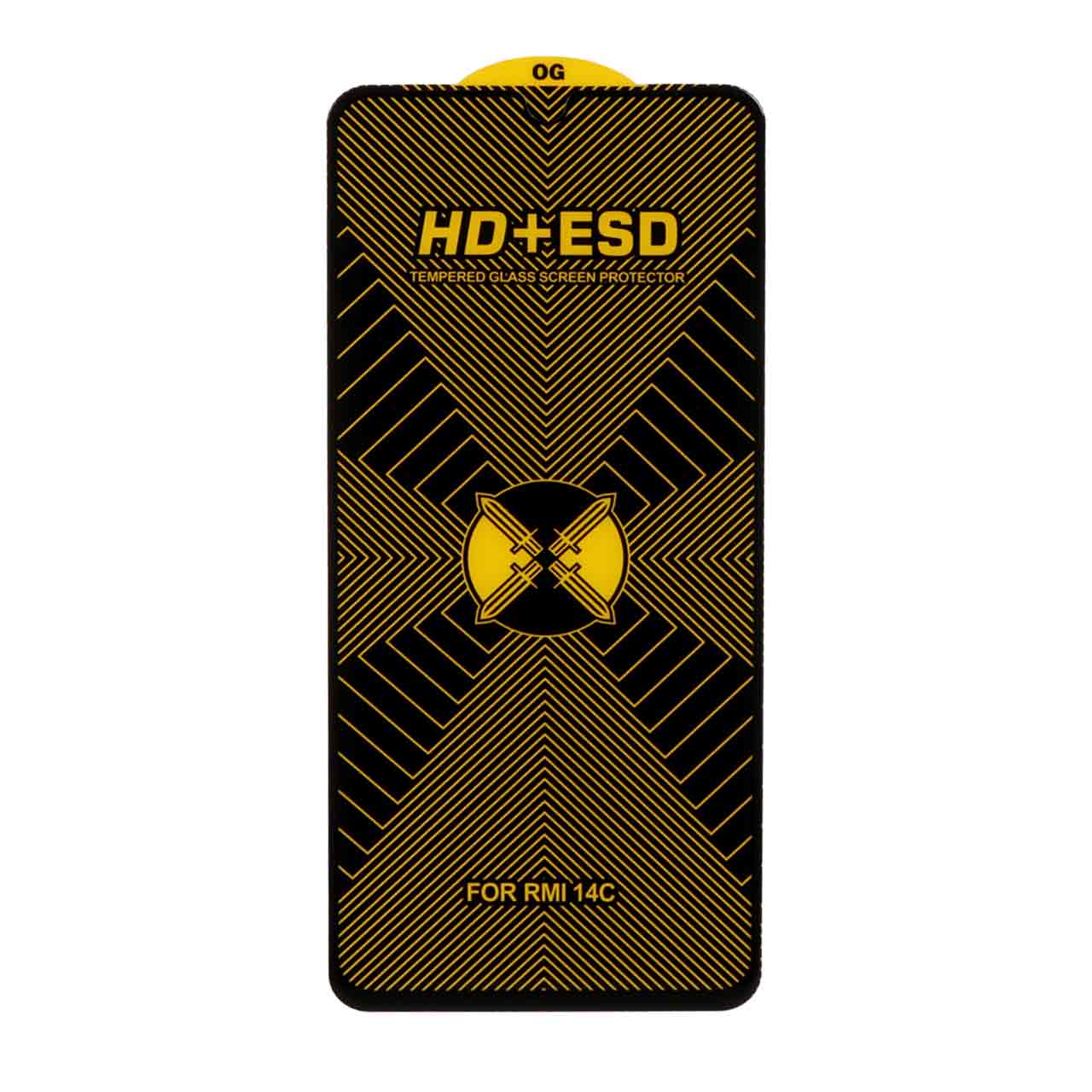 محافظ صفحه نمایش تمام صفحه شیشه ای OG HD پلاس ESD مشکی مناسب شیائومی ردمی 14C، پوکو C75، پوکو C71، ردمی A5، ردمی A3 پرو، ردمی A4