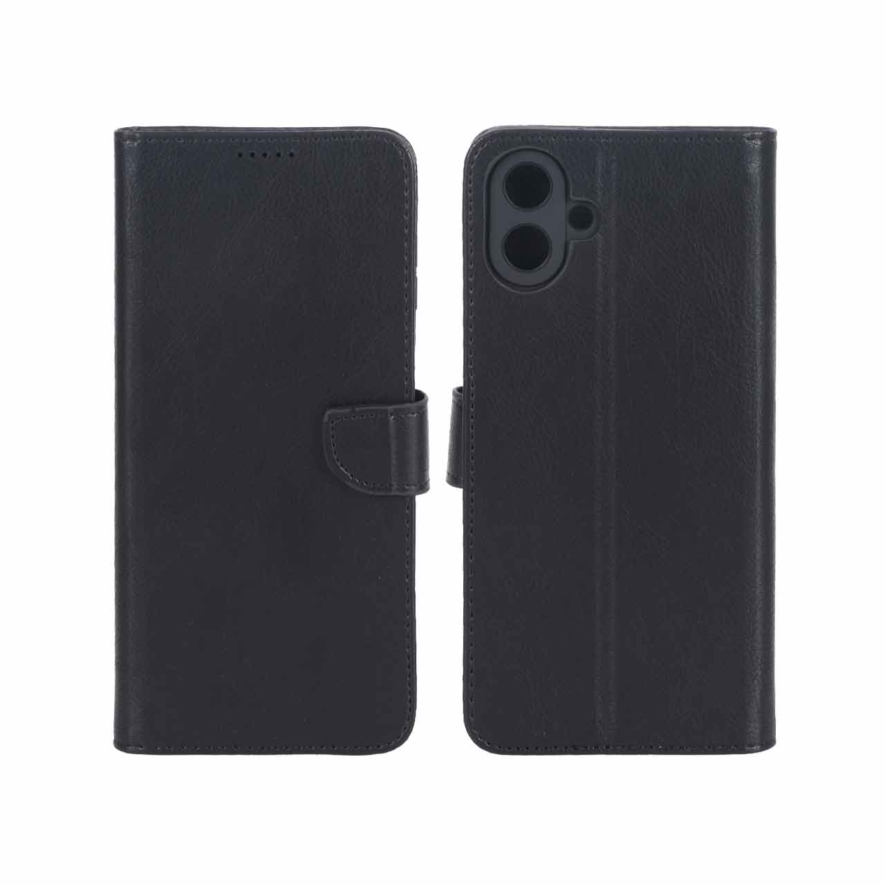کیف چرمی موبایل مگنتی محافظ لنزدار KRF مدل Samsung Galaxy A07 - مشکی