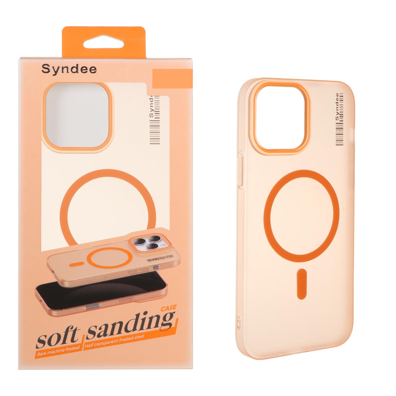 قاب اورجینال Syndee پشت مات MagSafe مدل Apple iPhone 15 Pro Max - نارنجی (پک دار)