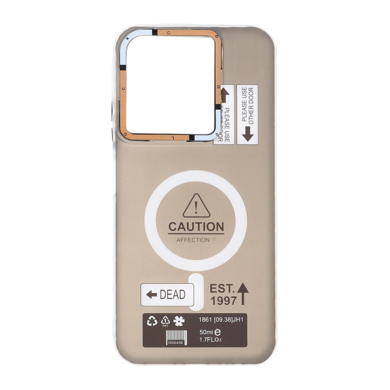قاب طرح Caution دور مات مگ سیف مناسب برای شیائومی ردمی 15C و پوکو C85