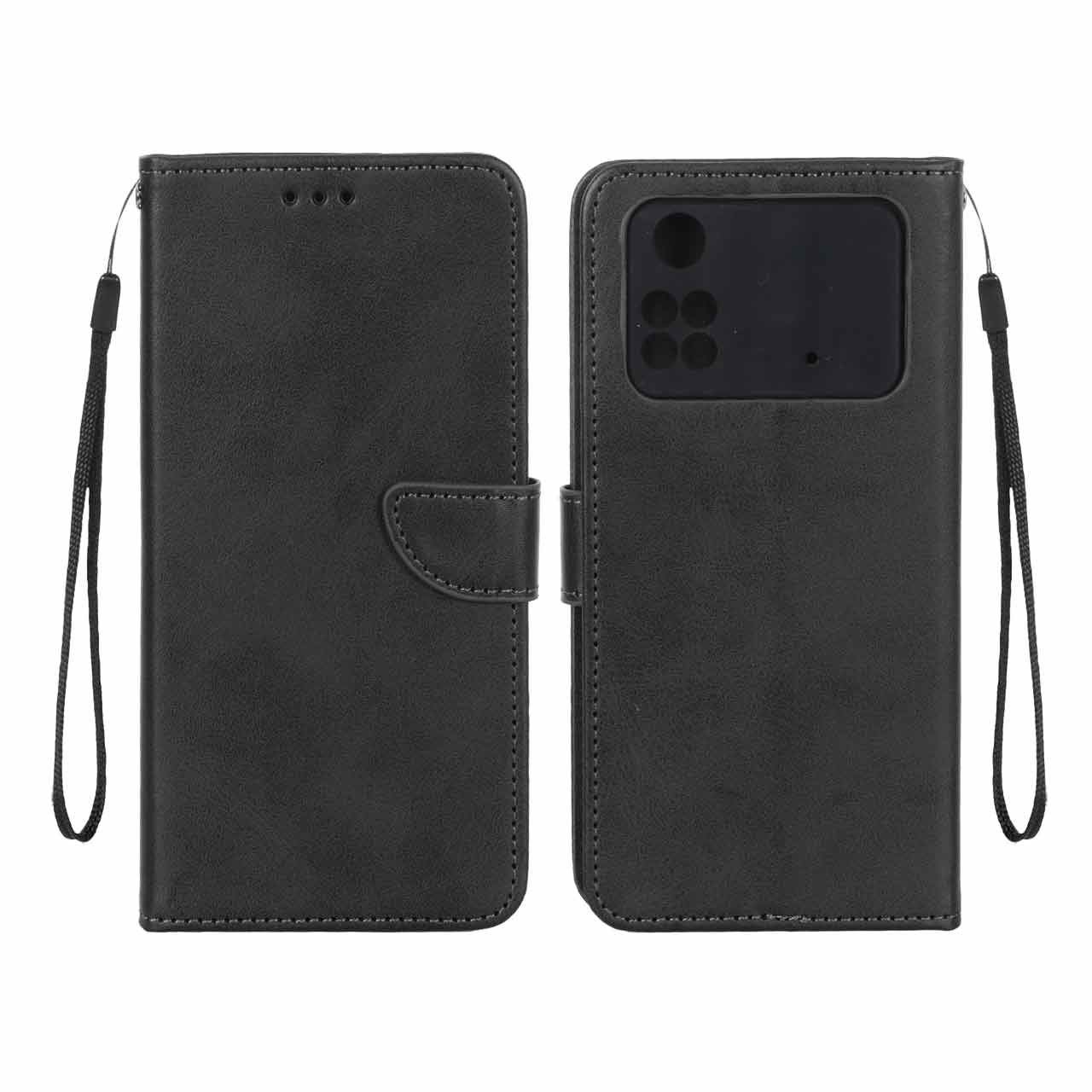 کیف چرمی مگنتی محافظ لنزدار مشکی مناسب برای شیائومی پوکو M4 پرو 4G